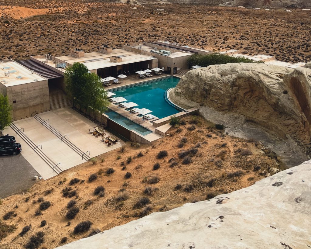 a pool in a desert