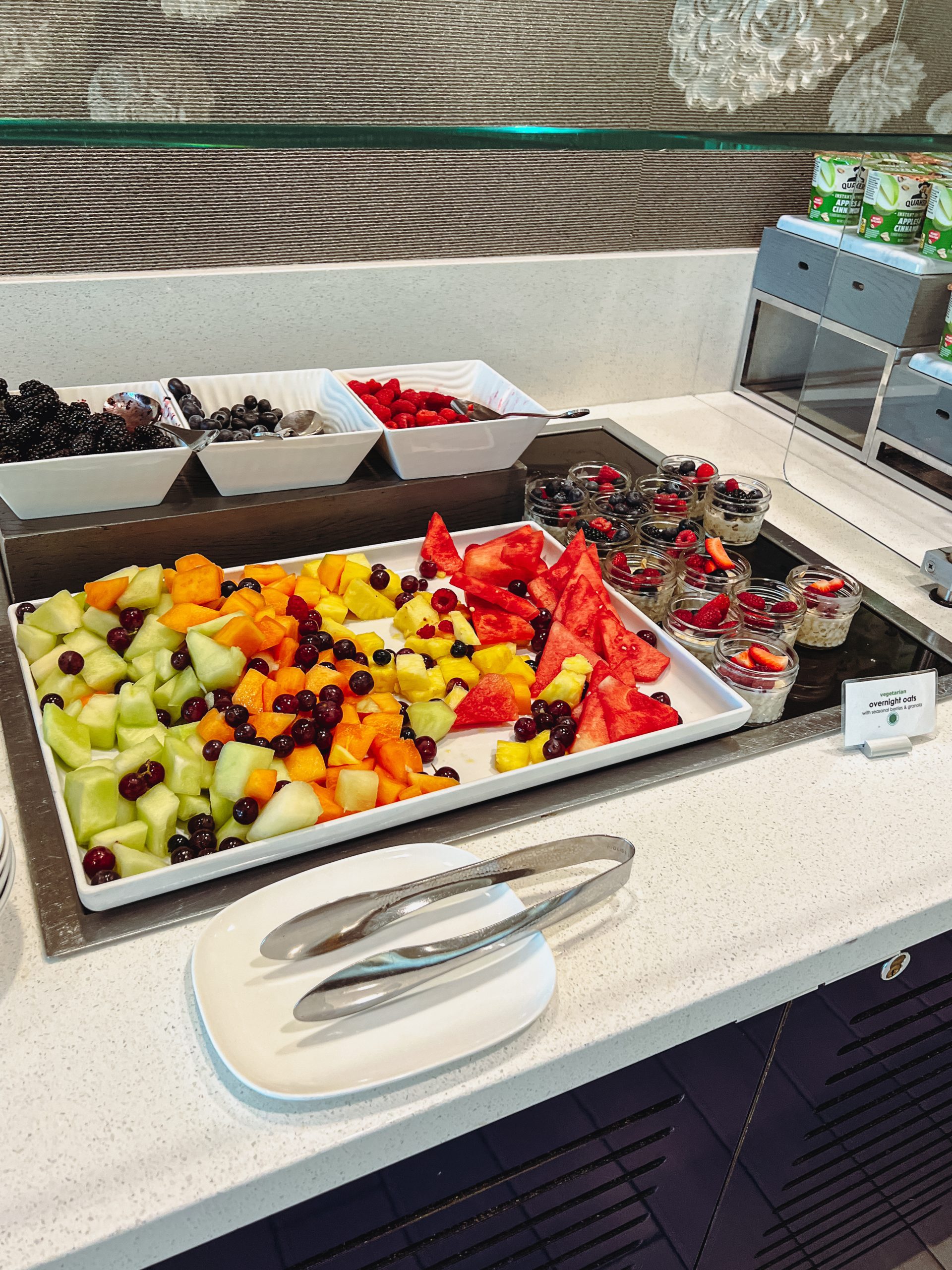 a tray of fruit on a counter