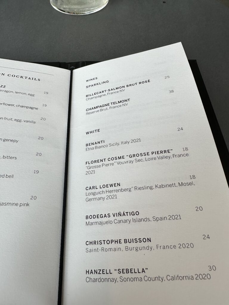 a menu open in a black cover